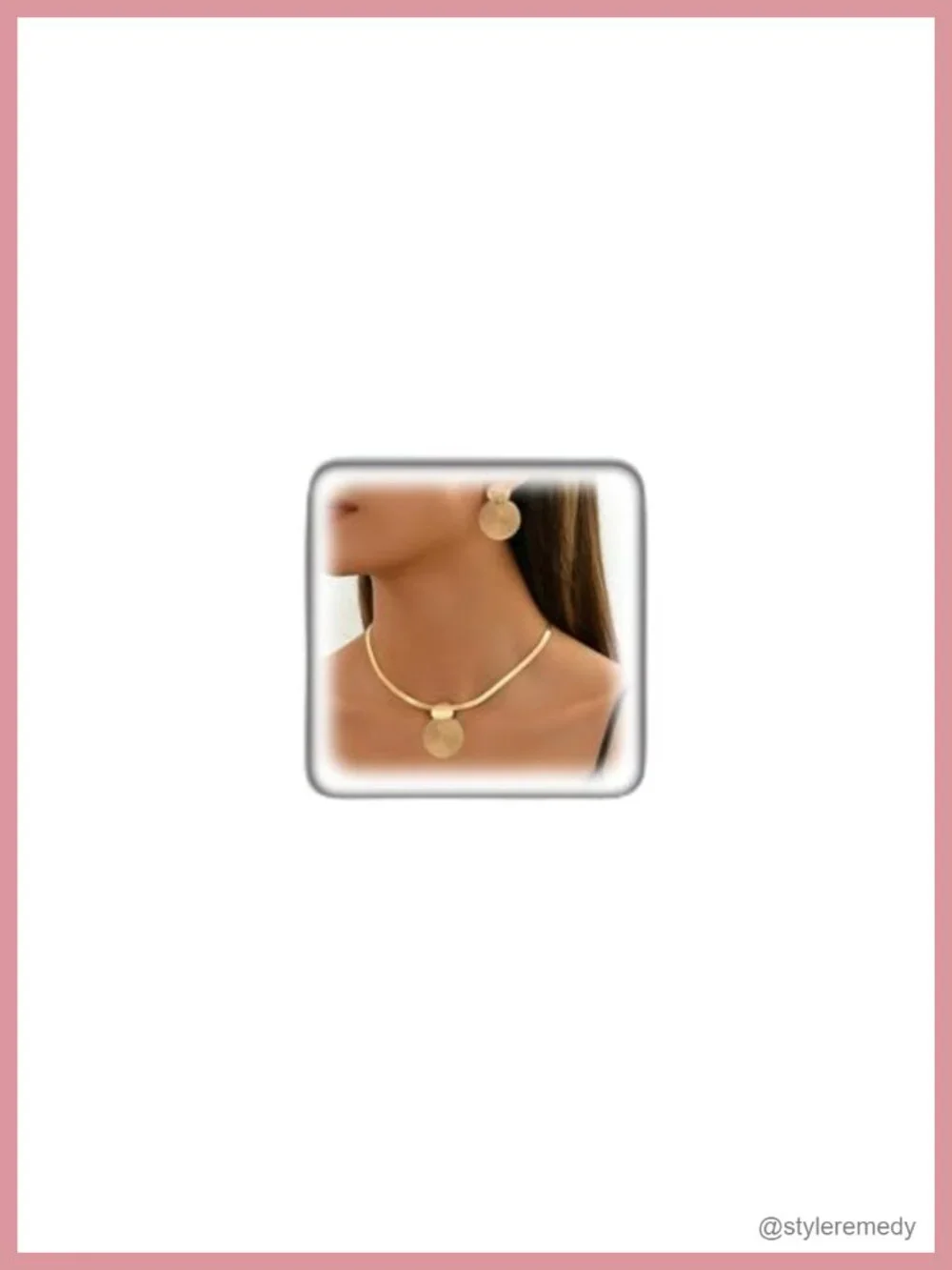 Herringbone Choker Necklace and Drop Earrings Jewelry Set